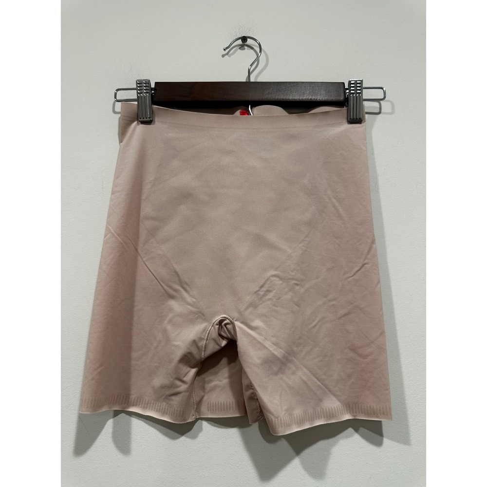Spanx Higher Power Mid-Thigh Shaper Nude Beige High Waist Shapewear Small S